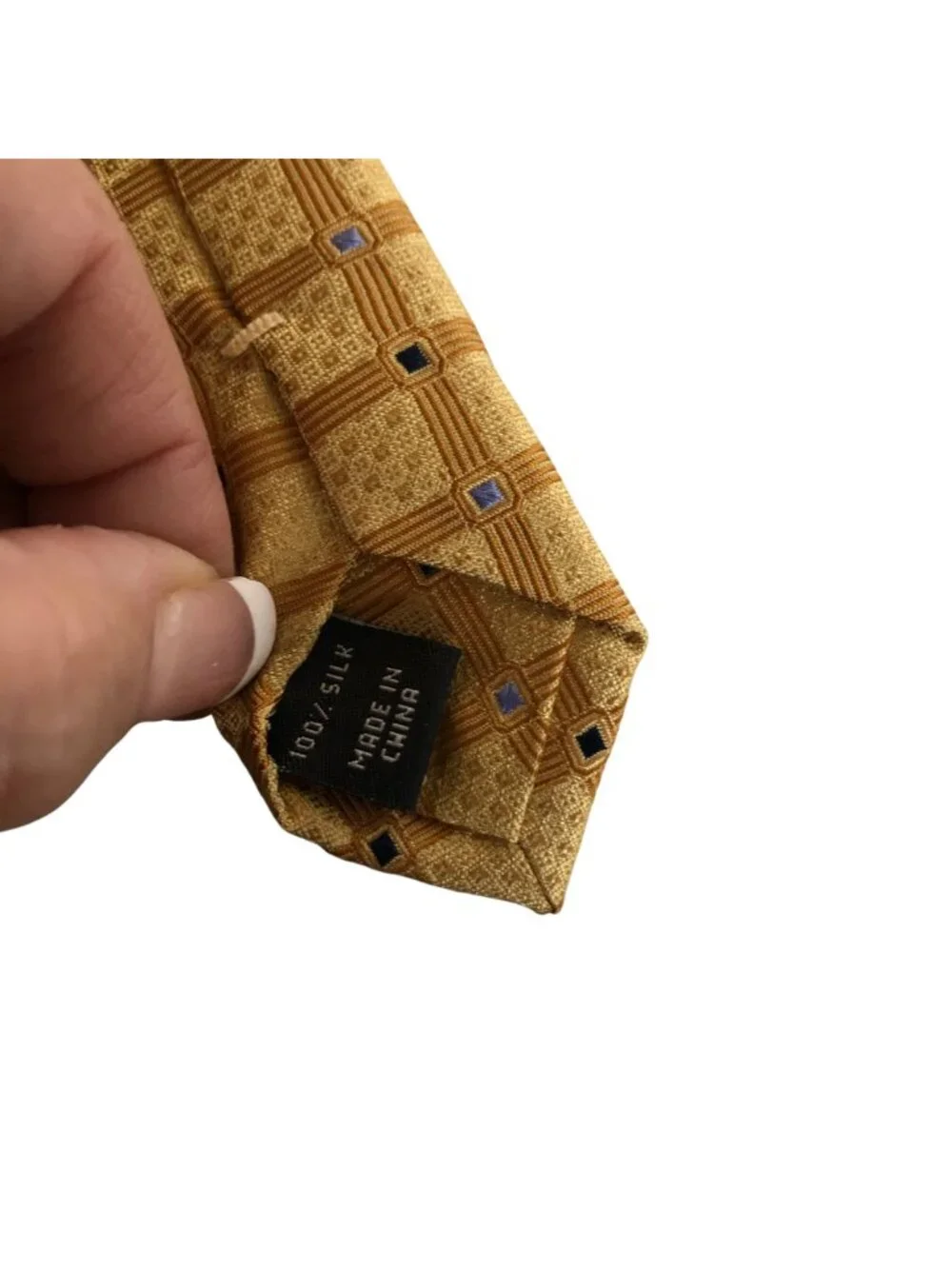 Jos A Bank Signature Collection Silk Tie Gold Pattern Mens Necktie Office Formal